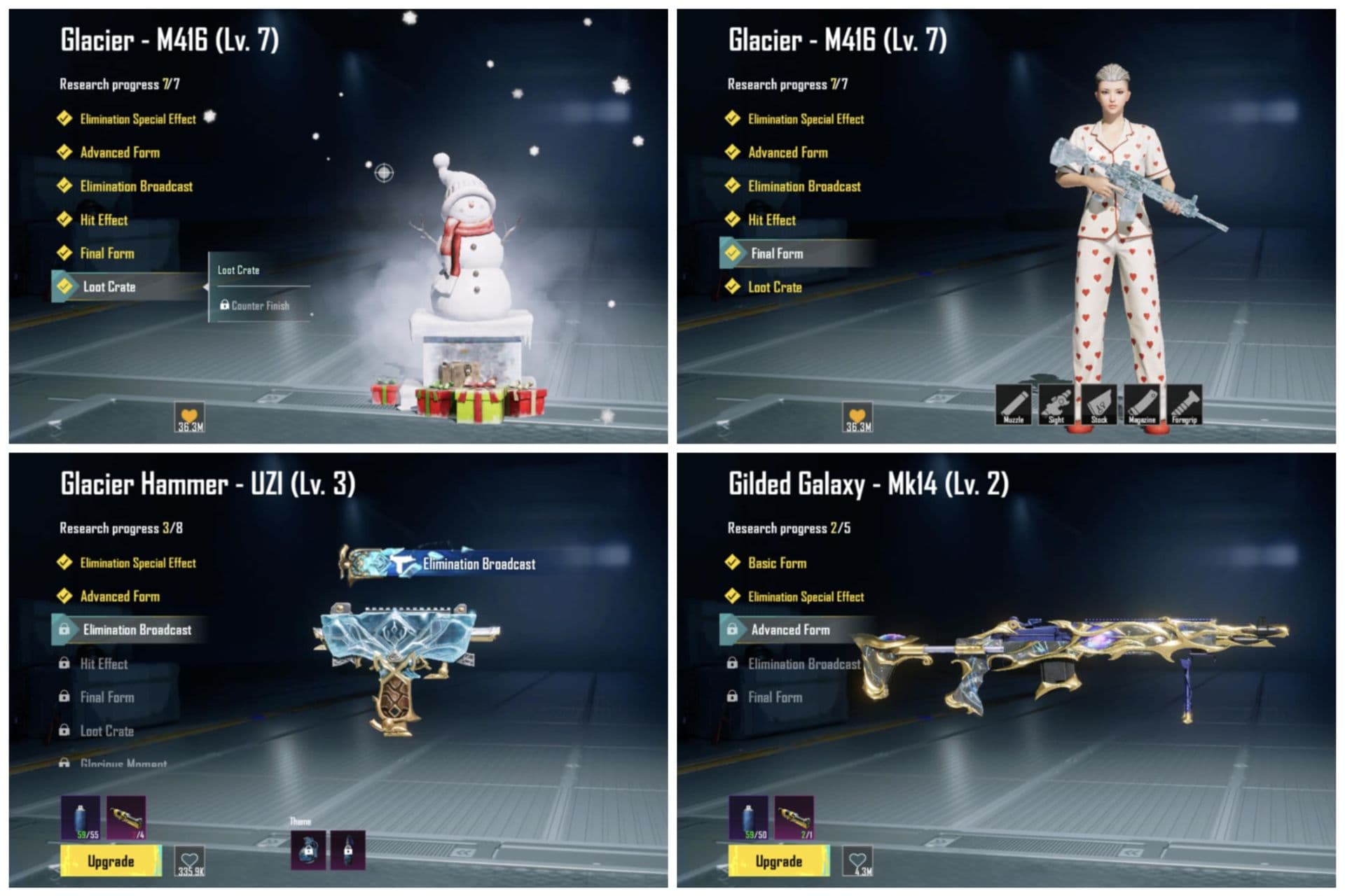 Full M416 Glacier + Sets